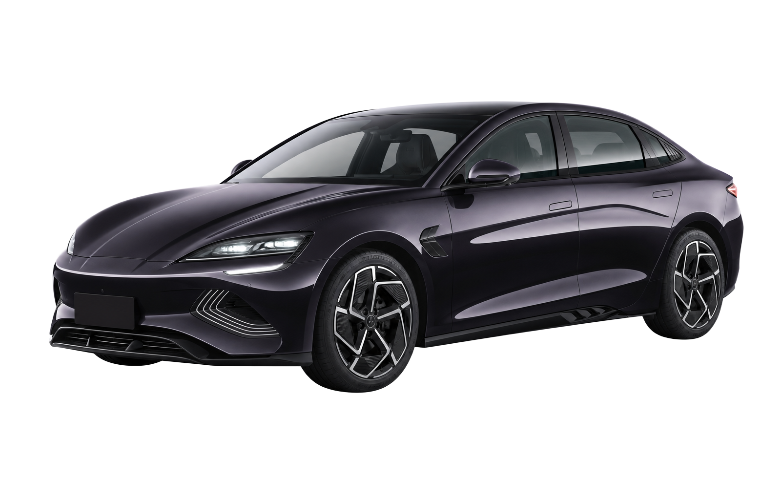 Premium non-branded electric sedan with sleek modern design